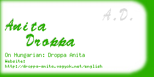 anita droppa business card